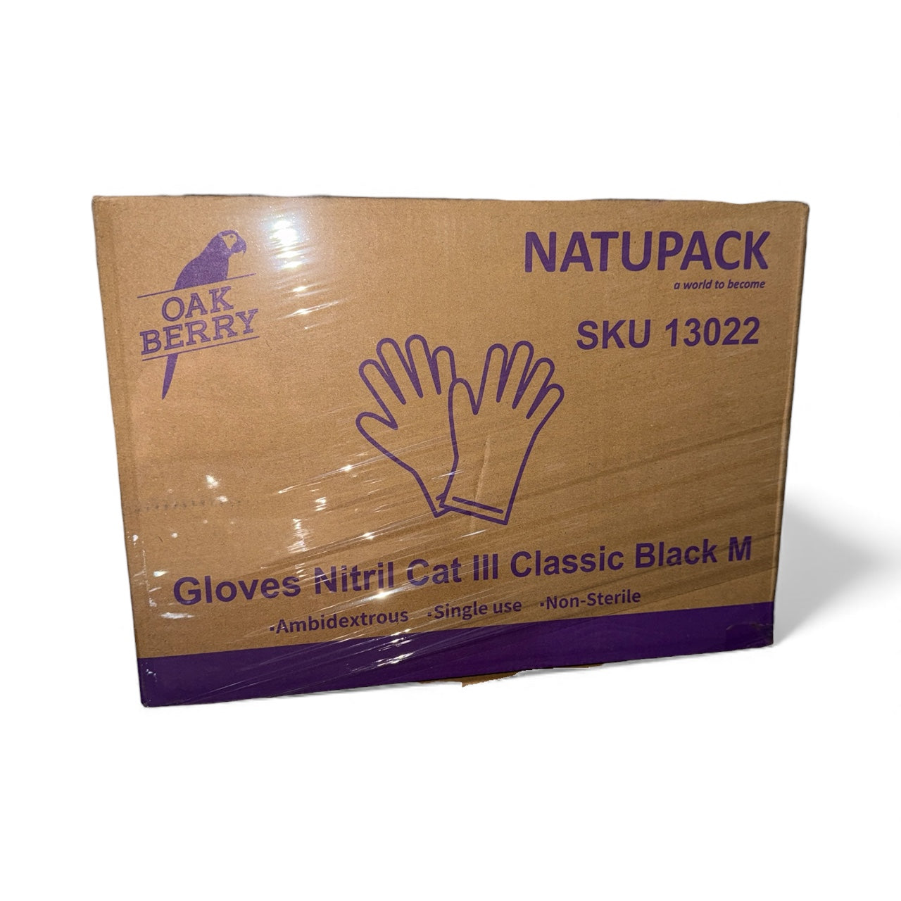 Oakberry Gloves Nitrile Black Size M